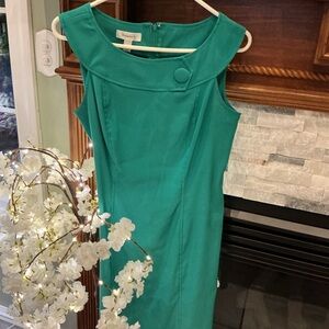 Dressbarn Green Button-Accent Mini Dress